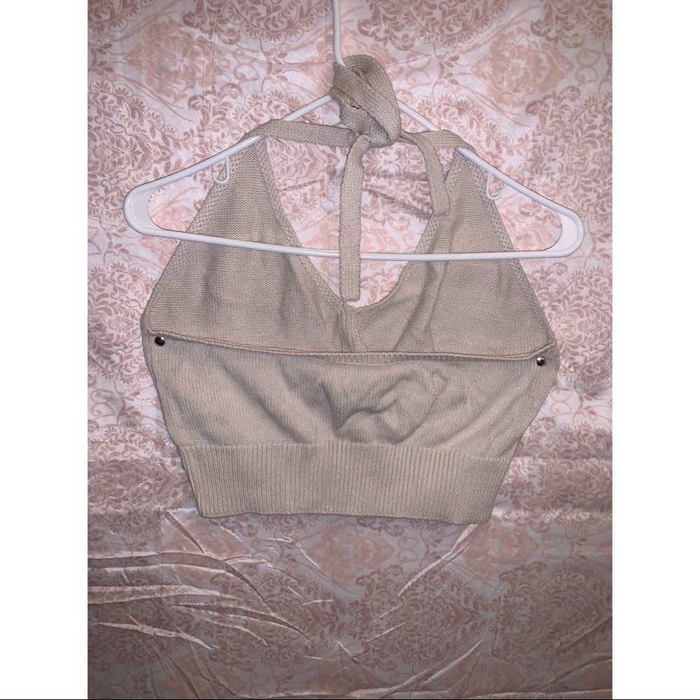Divided Knitted Crop Top